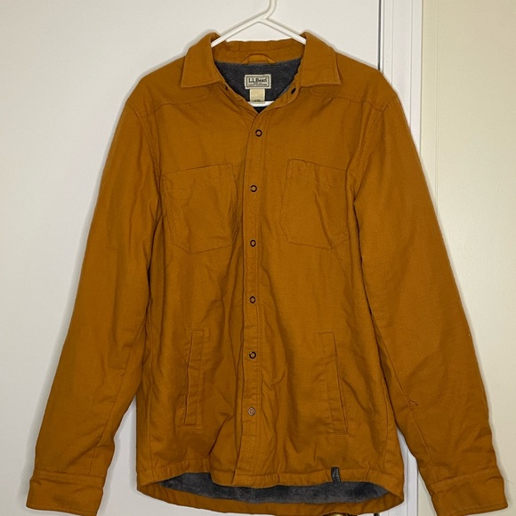 L.L. Bean Men's Katahdin Performance Shacket Burnt Orange Fleece Lined - Picture 3 of 8
